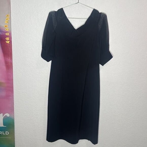 NWT Chiara Boni LA PETITE ROBE GRETEL ILLUSION COCKTAIL DRESS SZ 52/ US 16 Black - Picture 6 of 13